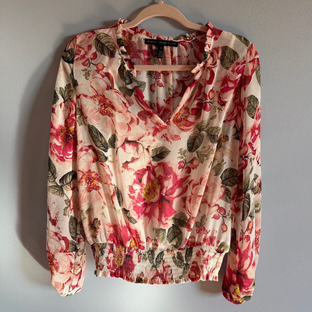 White House Black Market Floral Blouse